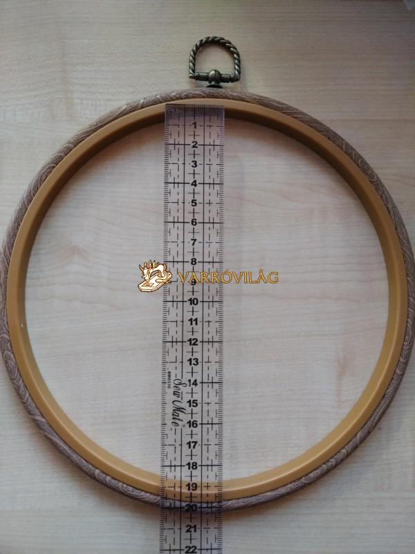 hímzőkeret 19 centis (műanyagból, fa utánzatú)