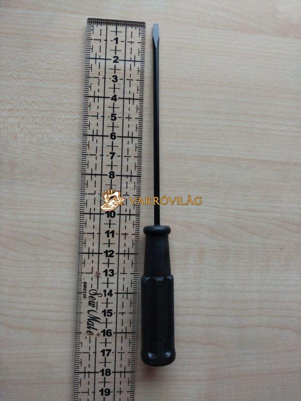csavarhúzó, 17 cm hosszú, vékony, fekete