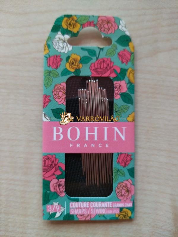 Kézi varrótű, nagylukú, Bohin virágos csomagolásban