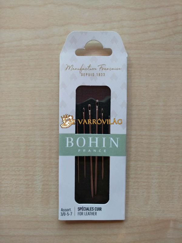 Kézi varrótű, bőrvarró Bohin