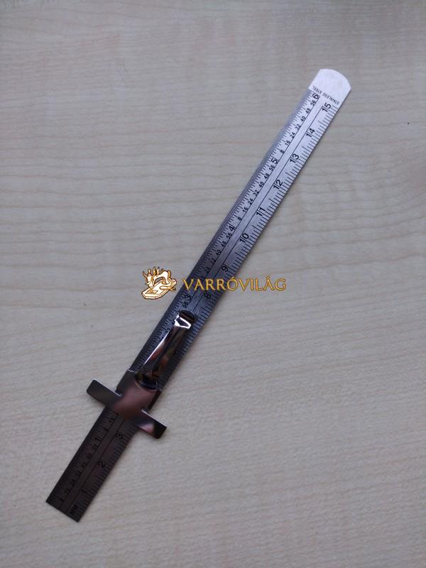 fém vonalzó 15cm/ 6 inch, csúszkás