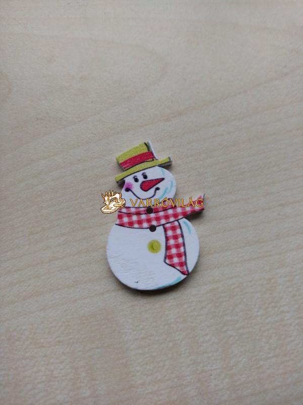 Fagomb hóember sárga sapkával, 38 mm